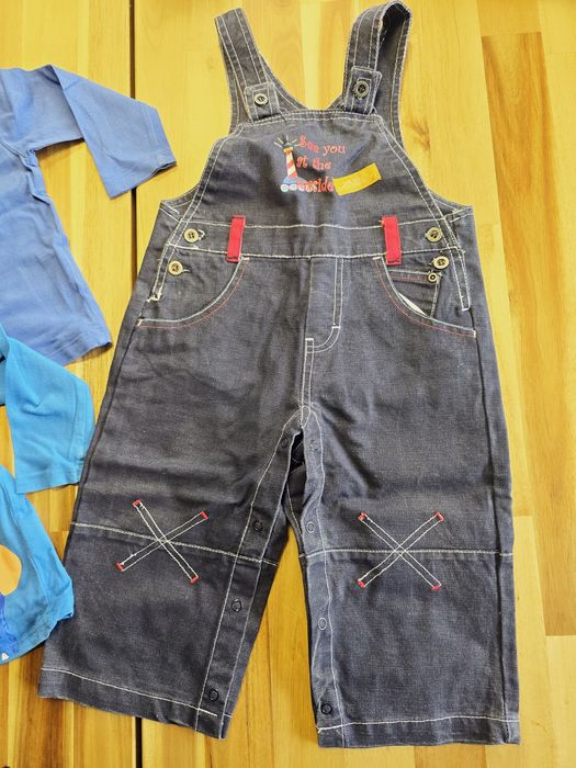 dla chlopca rozmiar 80 ogrodniczki jeansy