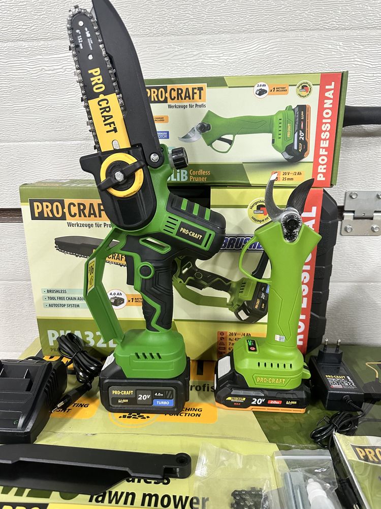 Акумуляторний садовий набір Procraft секатор ES18lib + пила pka 32