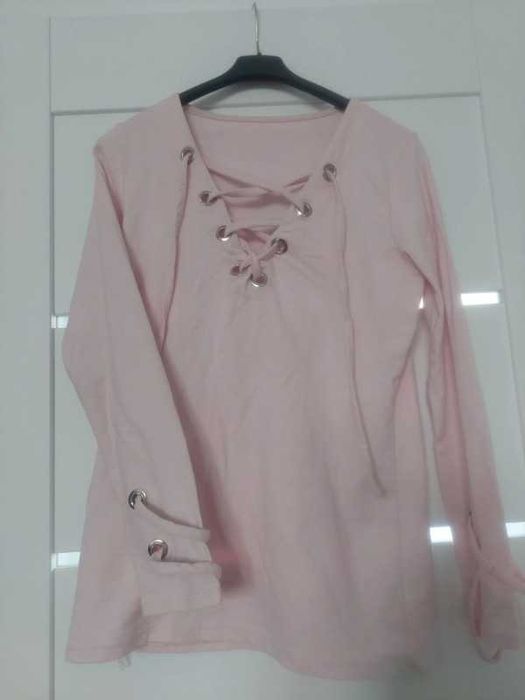 Różowa bawełniana bluzka tunika koszula rozm. S