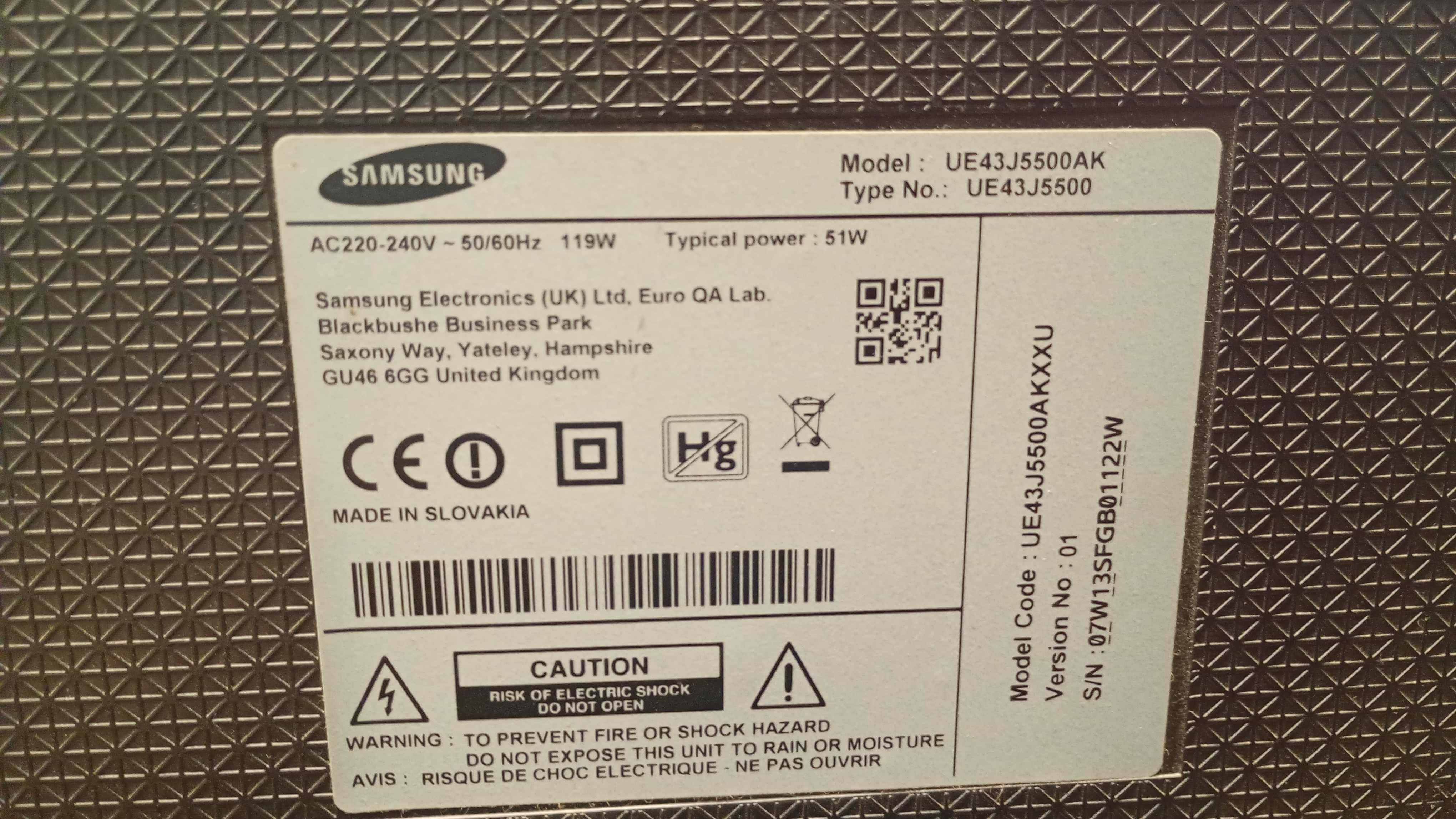 Telewizor SAMSUNG UE43J5500AK 43" SMART TV -Komis MADEJ Dębica