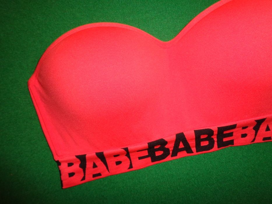CENSORED BABE neonowy NOWY pomarańczowy biustonosz krótki top 42