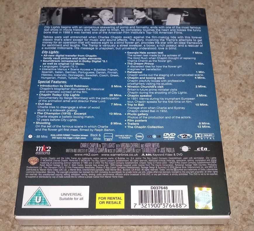 City Lights - Charlie Chaplin (1932) 2 Dvds Caixa com digipak