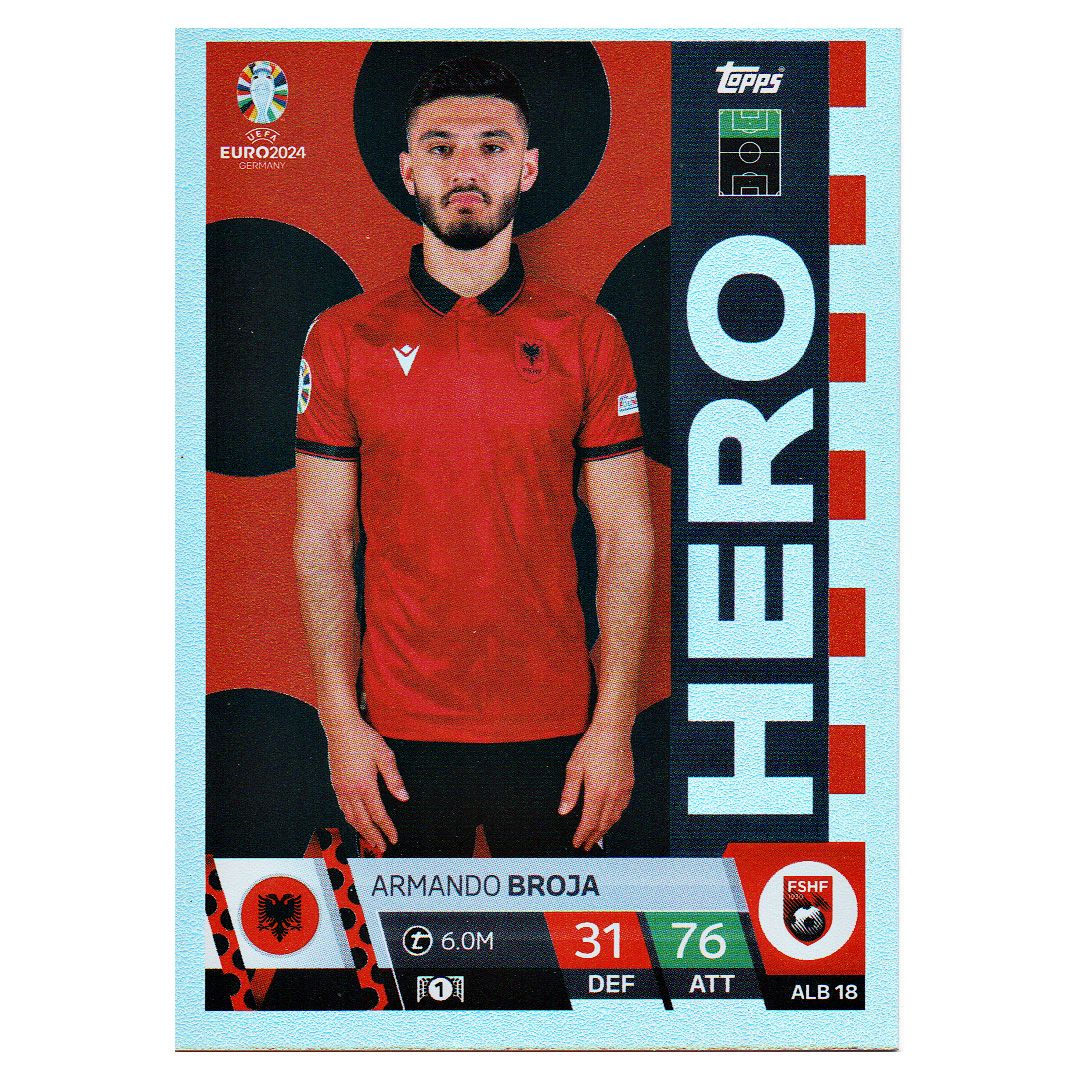 Karta Topps Euro 2024  Armando Broja Alb 18 Hero