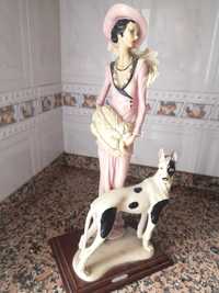 Estatueta "A Dama e o seu cão"
