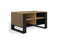 Stolik Kawowy MODERN 4P SLIM Ława z 4 Półkami DĄB ARTISAN / CZARNY