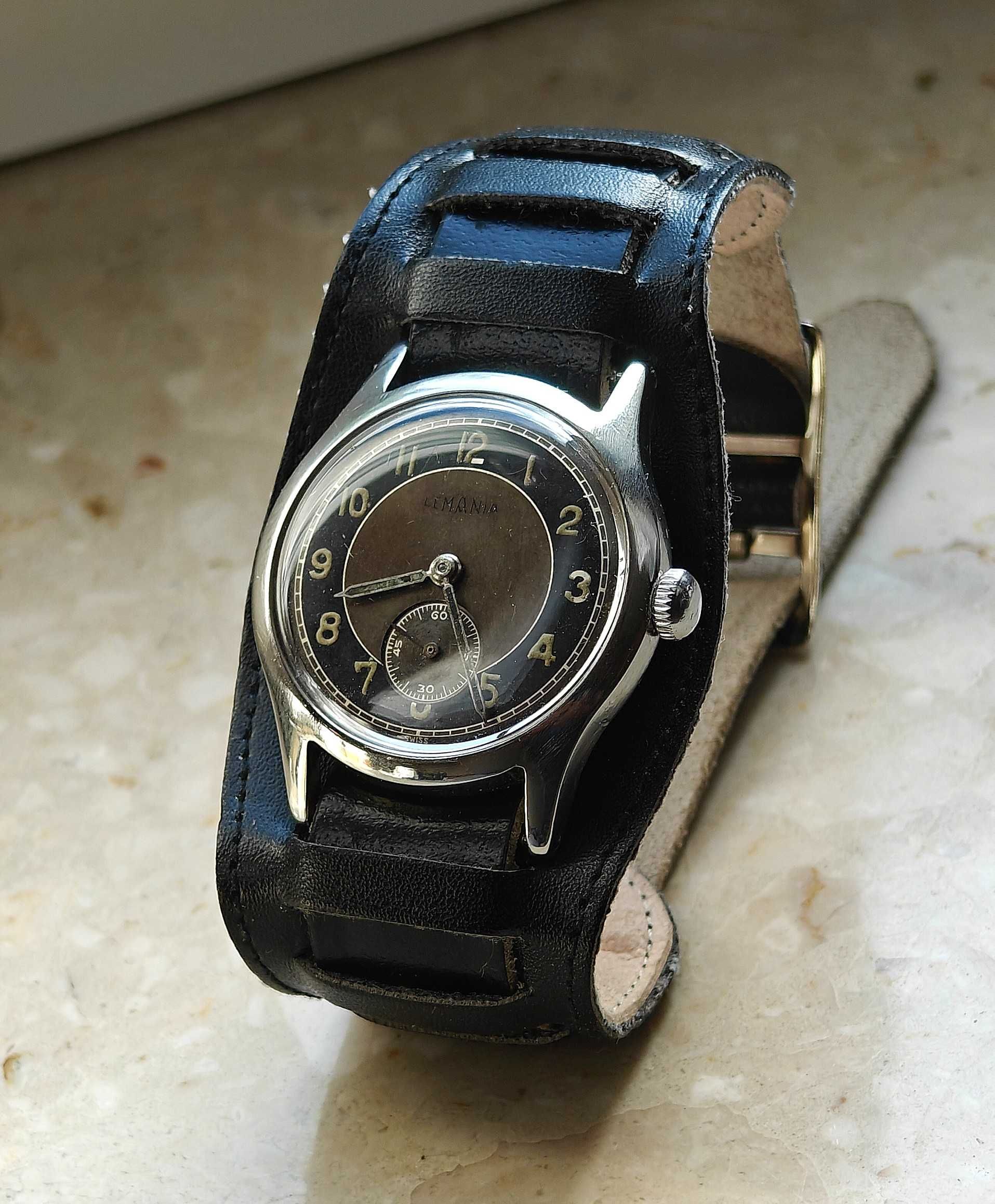 Stary Militarny Zegarek Lemania 239A Bullseye Iwc  50-te Lata Unikat