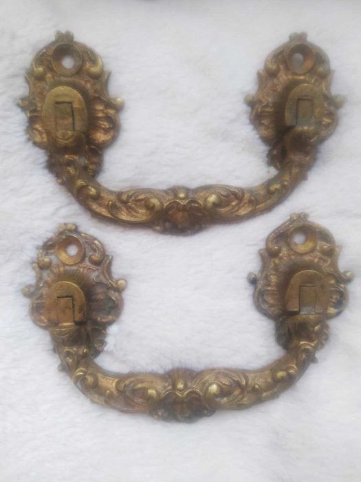 Комплект антикварных бронзовых ручек от пианино XIX века, оригинал