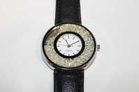 Zegarek damski czarny kryształki ruchome cyrkonie zjawiskowy glamour