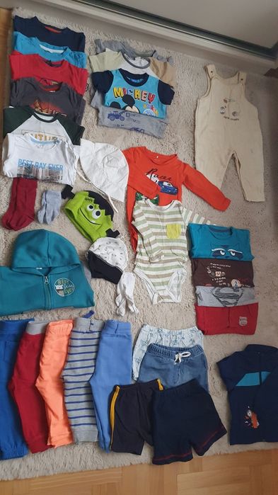 Paczka ciuszków dla chłopca w rozmiarze 74/80/86 cm