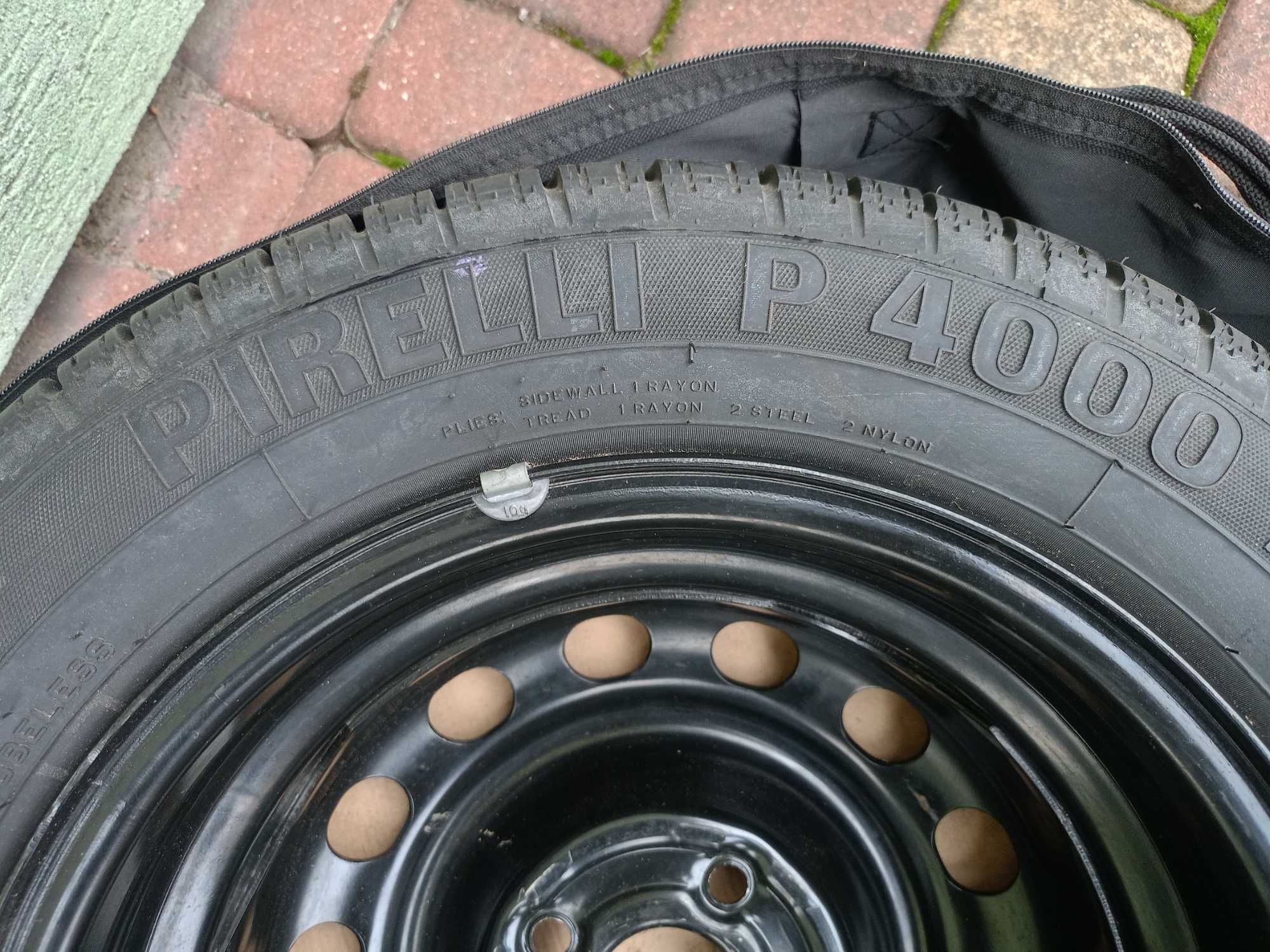 Felga 5Jx14H2 + opona 185/60 R14 (zestaw koło zapasowe + pokrowiec)