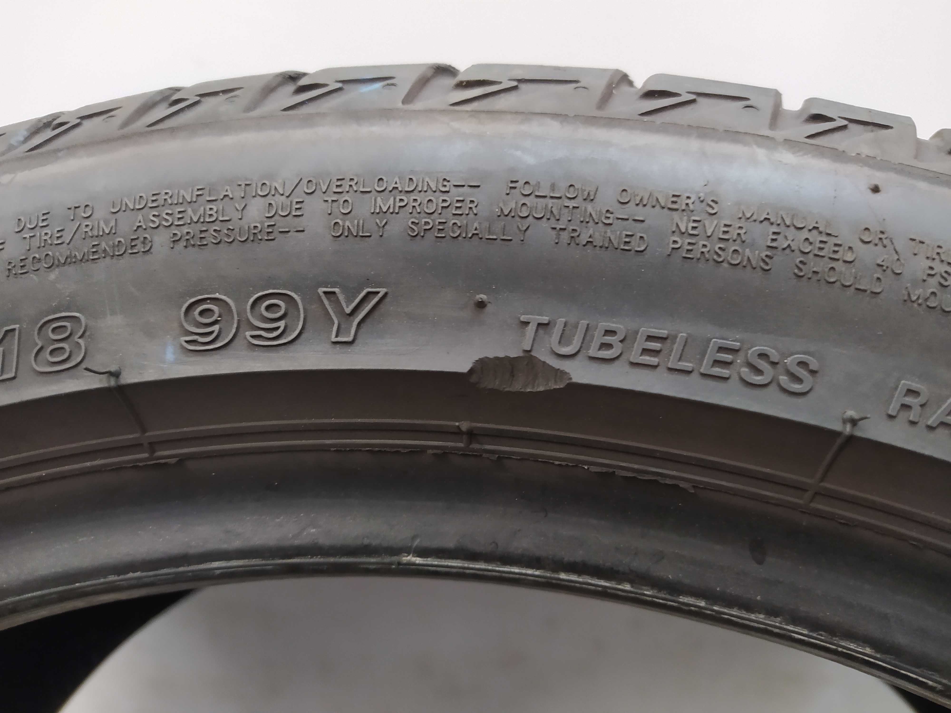 1x255/40R18 Bridgestone Turanza T005, 2021 rok, 99Y, bieżnik 6,6mm