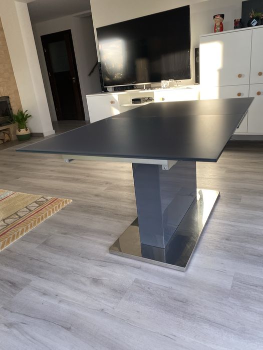 Stół jadalniany szklany, rozkładany 160x90