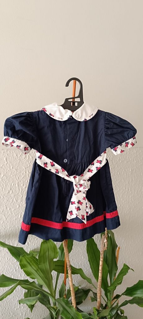 Vestido azul escuro criança 3 meses