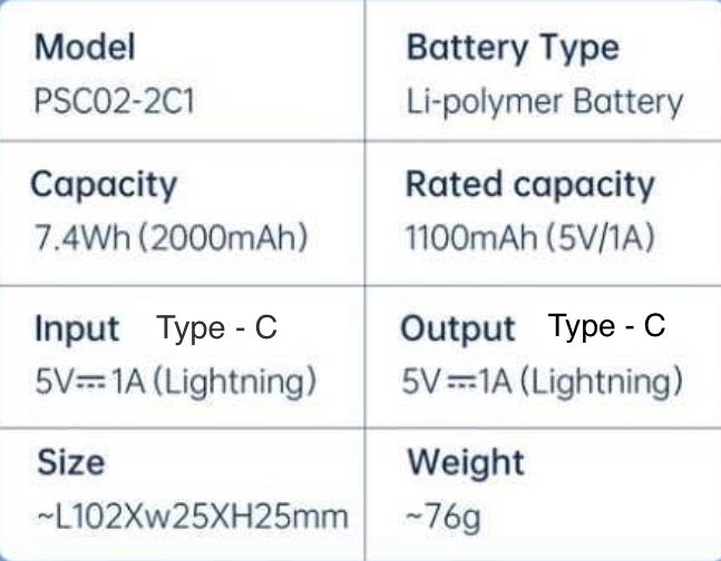 Powerbank Romoss 2000mAh Павербанк