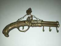 Мушкет пистолет ключница декор (Антиквариат)  на стену Бронза