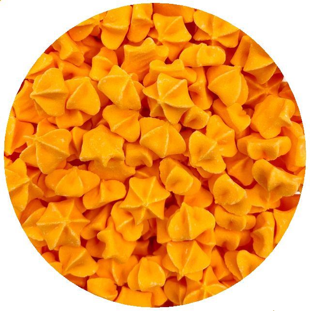 Dekoracja Posypka Mini Bezy Beziki Gwiazdki Pomarańczowe 40G
