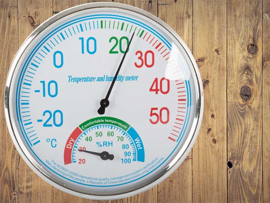 TERMOMETR HIGROMETR POMIAR Wilgotności Duży Pokojowy Analogowy Stojący