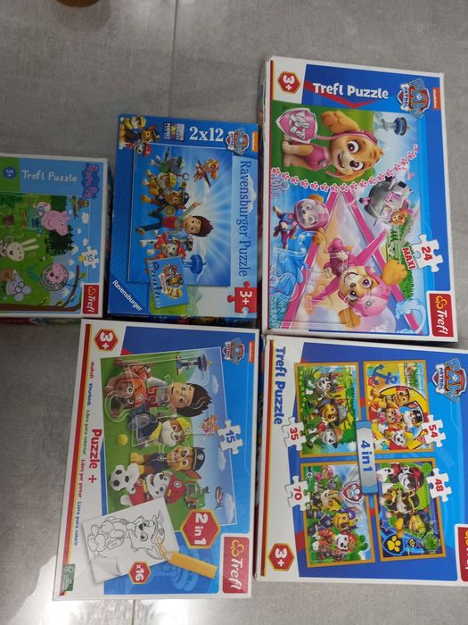 Puzzle Psi Patrol, świnka Pepa 3+,  5 sztuk