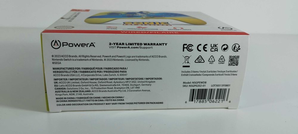 Comando com fios PowerA - Nintendo Switch - Sonic