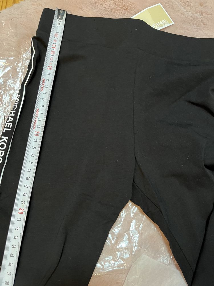 Michael Kors legginsy leginsy czarne bawełniane lampasem logowane XXS