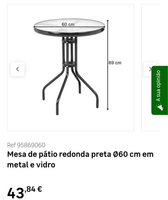 Mesa de jardim com duas cadeiras