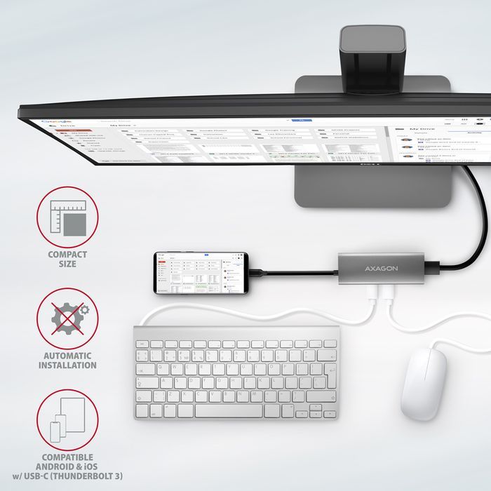 Hub Axagon HMC-5G21 USB-C 10Gbps SPEEDSTER 5w1
