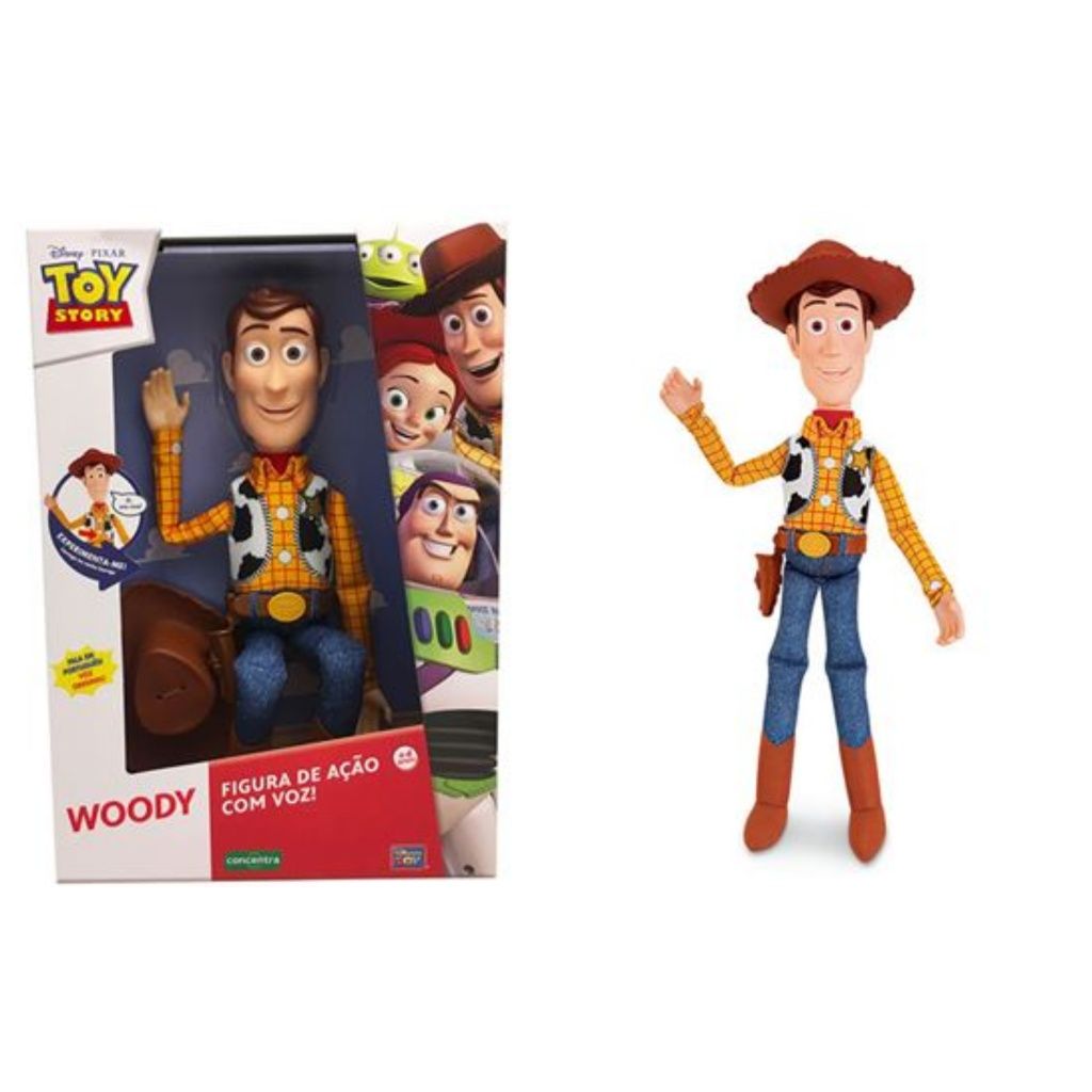 Figura Toy Story - Buzz Lightyear / Woody com voz ( Portugues )
