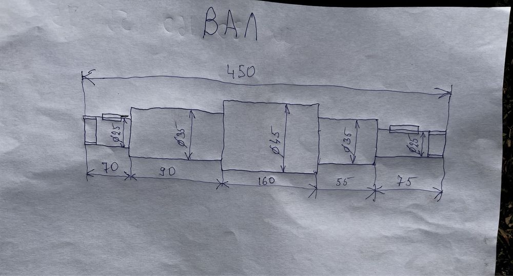 Вал, корпус розємний, підшипник