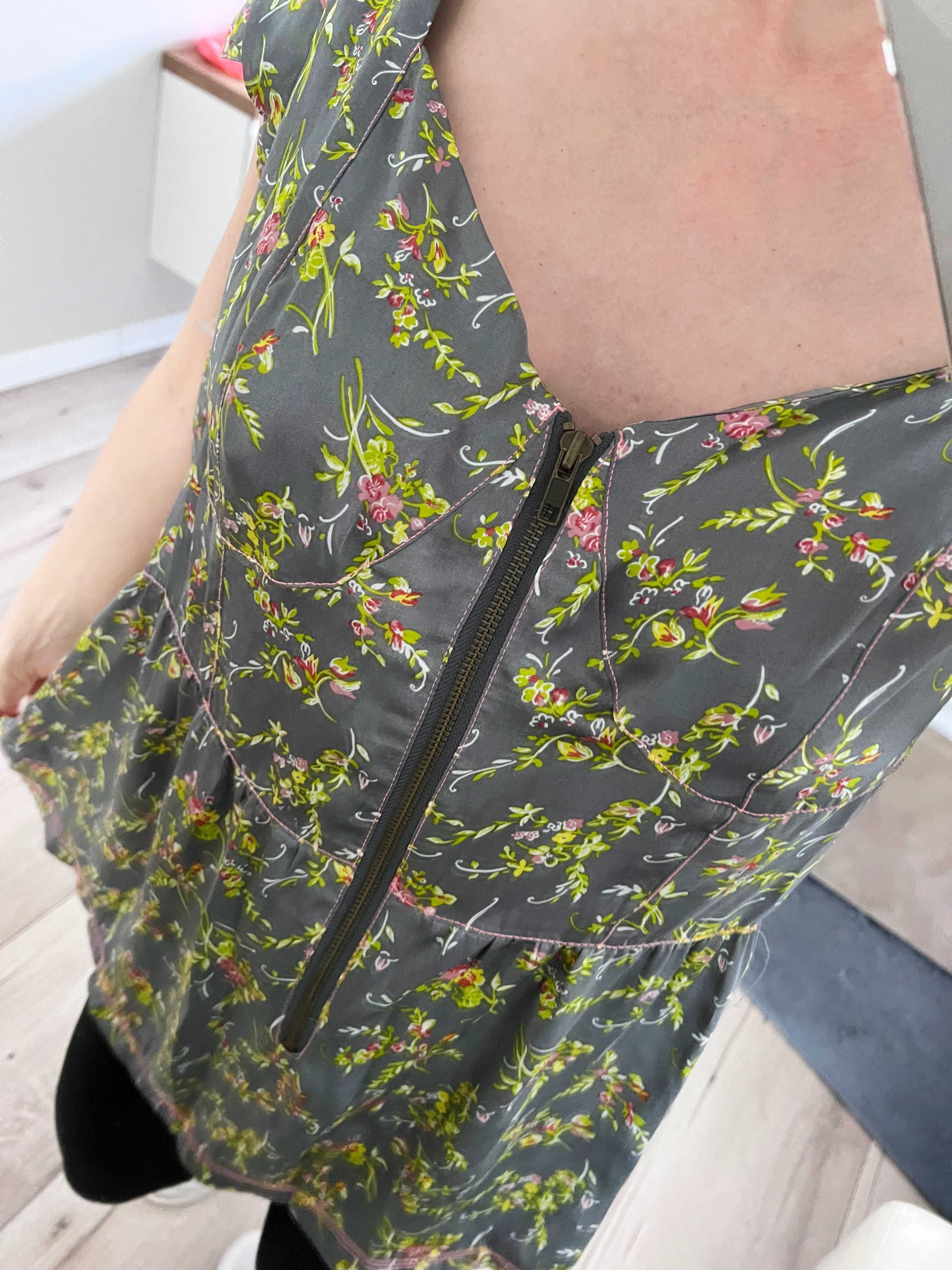 NEXT satyna satyowa bluzka baskinka L XL
