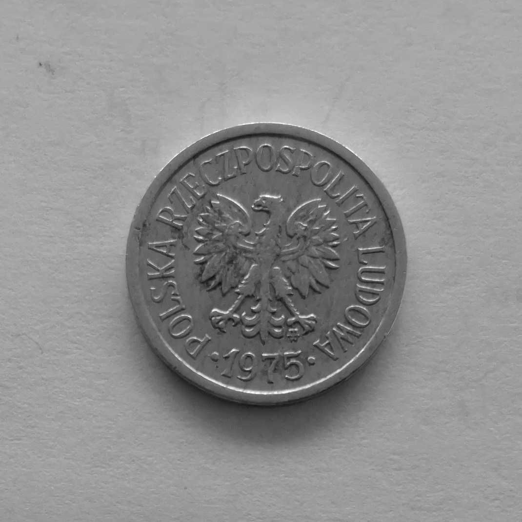 Moneta PRL 10 groszy 1975r.Al.Stan monety widoczny na zdjęciach.