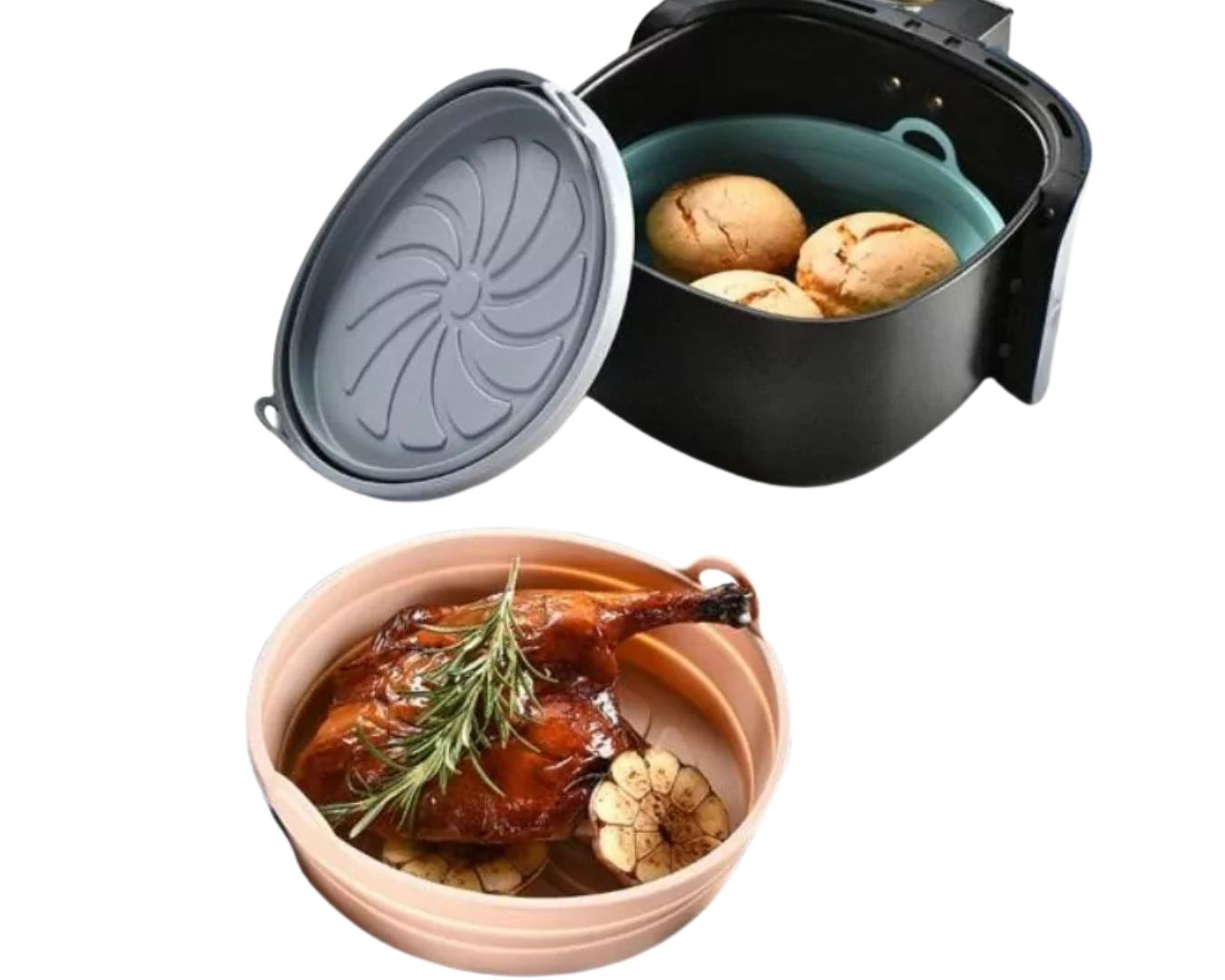 wkład silikonowy do air fryer frytkownicy beztłuszczowej forma 20cm