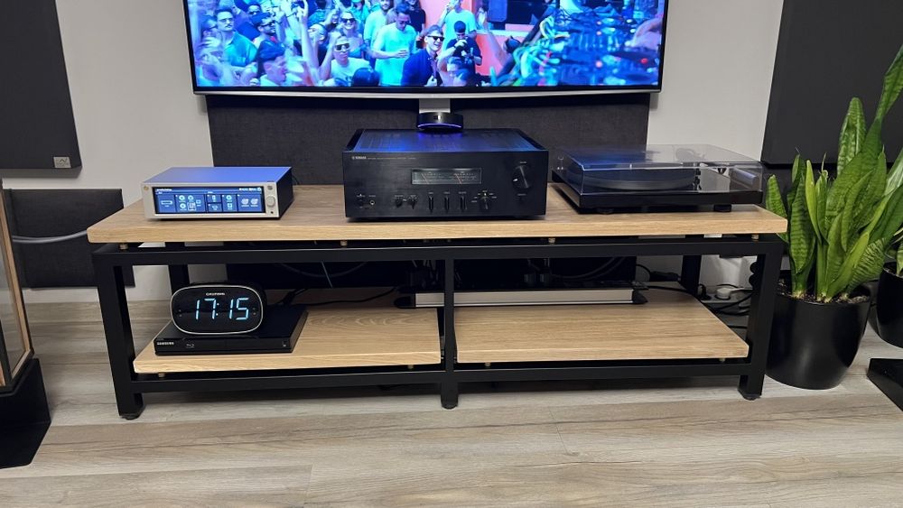 Szafka Rtv audio stolik HiFi regał  dębowy pod sprzęt komoda