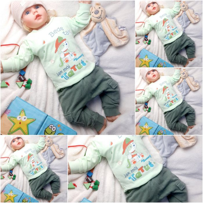 Mega paka roz 68 13 sztuk zestaw komplet chłopiec wyprawka bluza dres