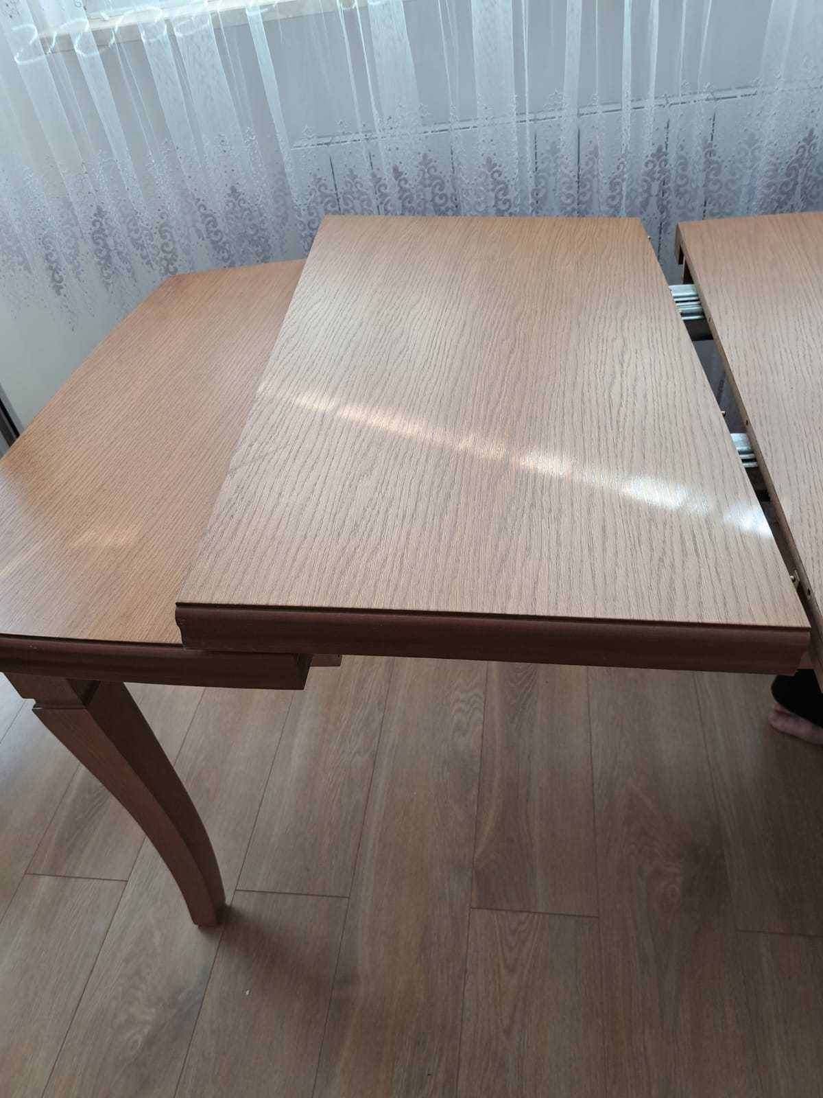 Stół rozkładany 90x90x240 + 4 krzesła