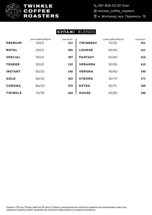 Обсмажування кави для Вас (для дому, кафе, магазину)
