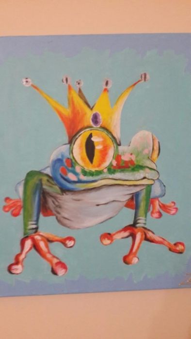 Картина жабка акрил