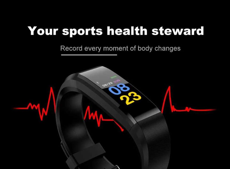 Inteligentny zegarek/smart watch 115Plus z pomiarem tętna i ciśnienia