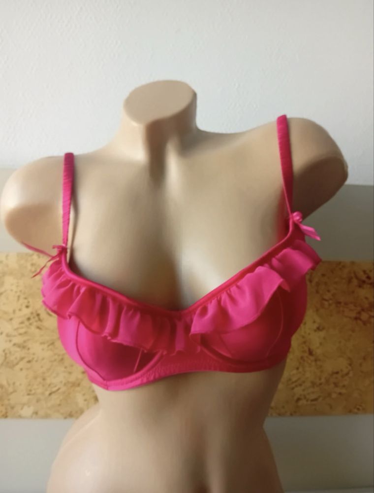 La Senza biustonosz usztywniany 70D z jedwabiem różowy fuksjowy