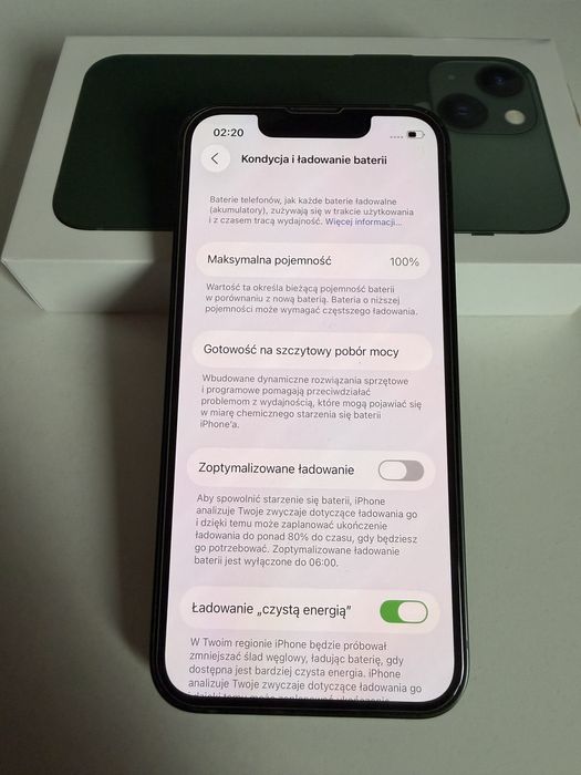 iPhone 13 Mini 256gb Green Idealny Bateria 100%