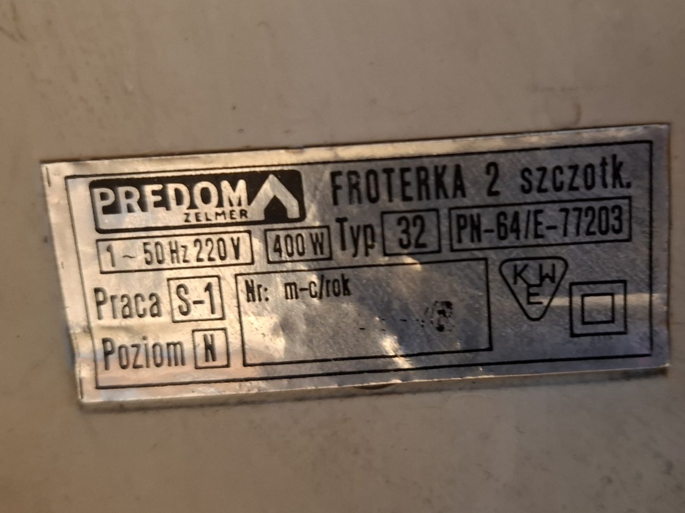 Froterka 2 Predom Zelmer PRL 1976 r. Oryginalna i Sprawa