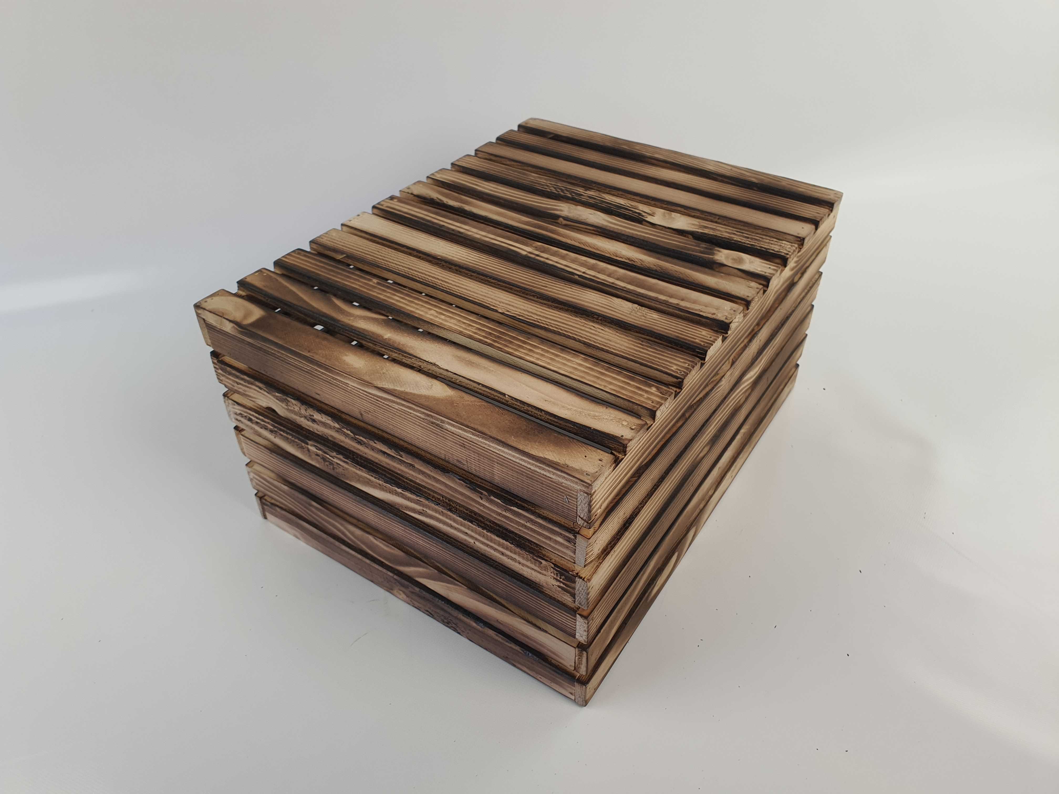 Skrzynka drewniana opalana PREMIUM półka dekoracyjna 40x30x20 rozm. XL
