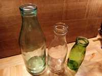 Przedwojenne butelki od mleka śmietany