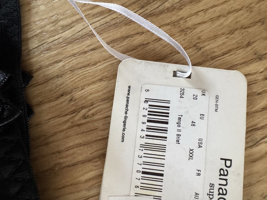 Figi nowe rozmiar 46 duże czarne klasyczne brytyjskiej firmy Panache