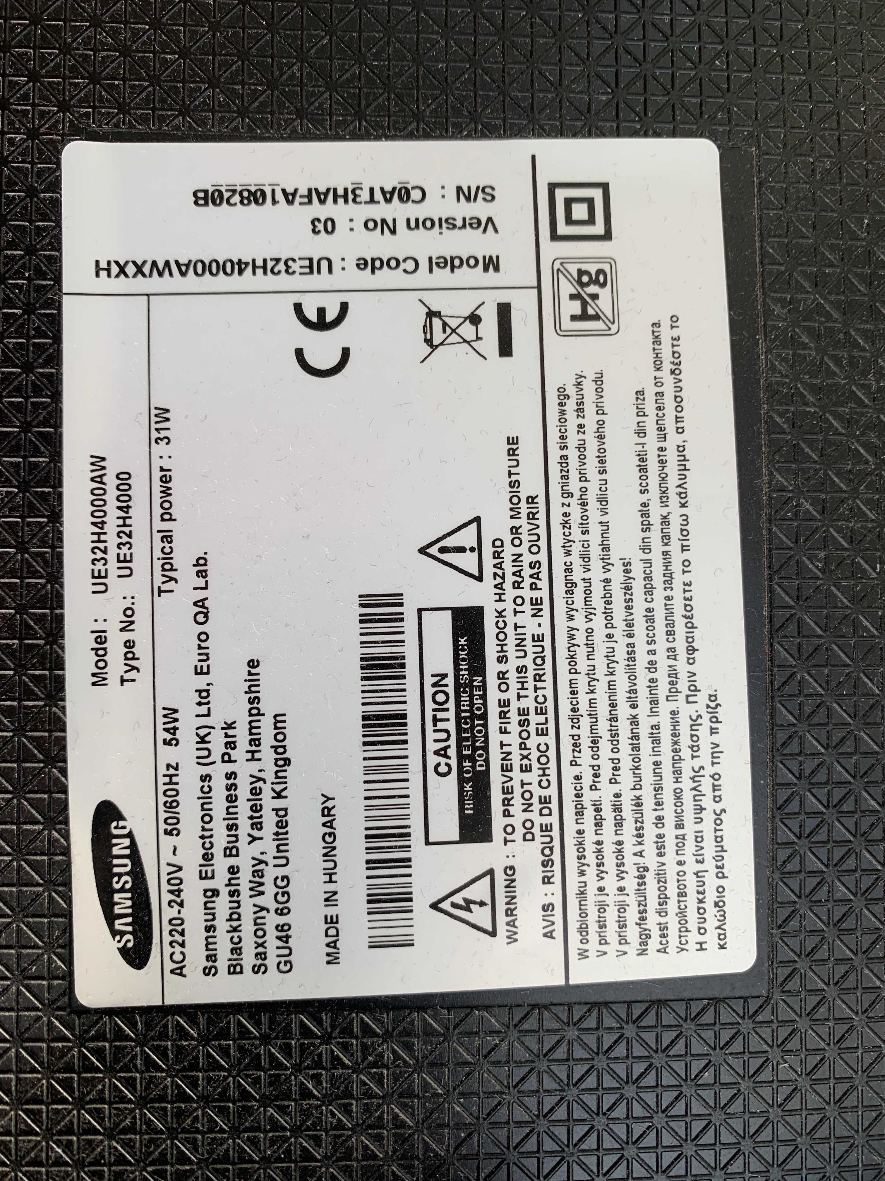 Telewizor Samsung LED 32 cale ue32h4000AW Sprawny