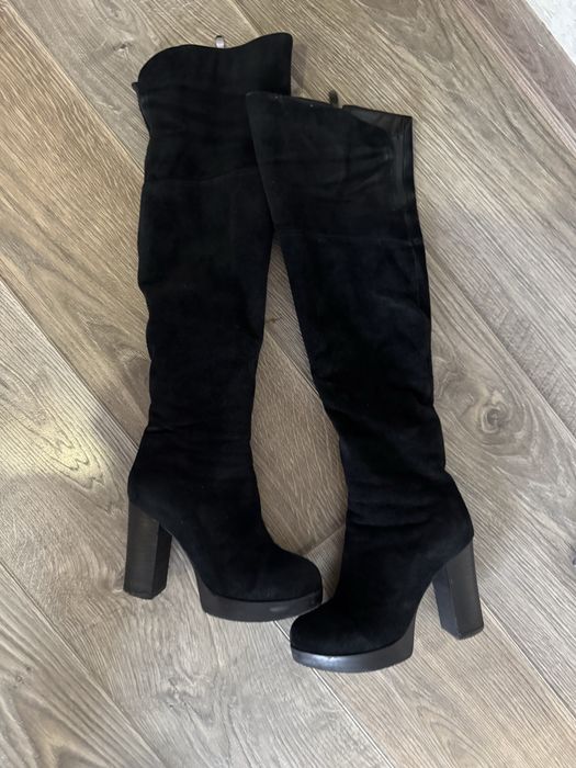 Сапоги-ботфорти замш