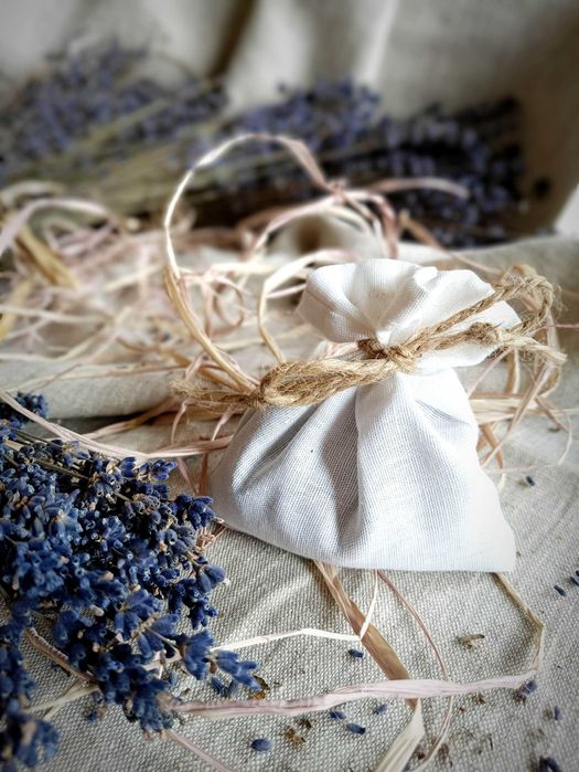 Lniane woreczki z lawendą Handmade