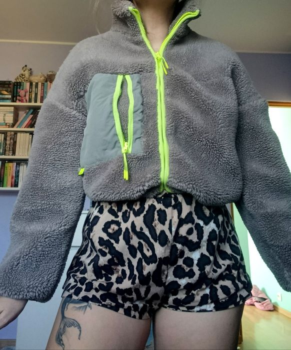 Kurtka s miś Teddy futerko brązowe krótkie