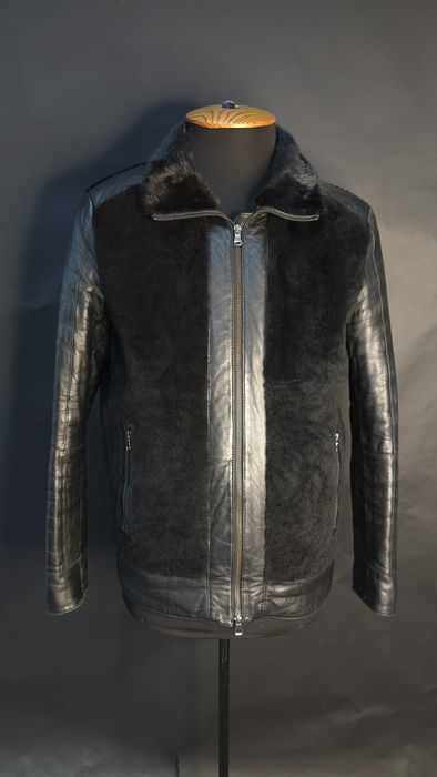 Куртка-дублянка, репліка Balmain з норковим коміром, зимова.
і