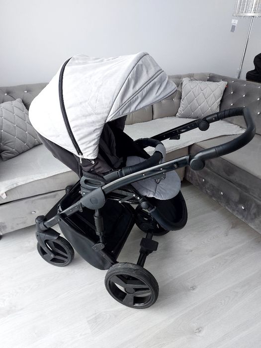 Wozek 3w1 4w1 junama diamond siwy szary siwo czarny