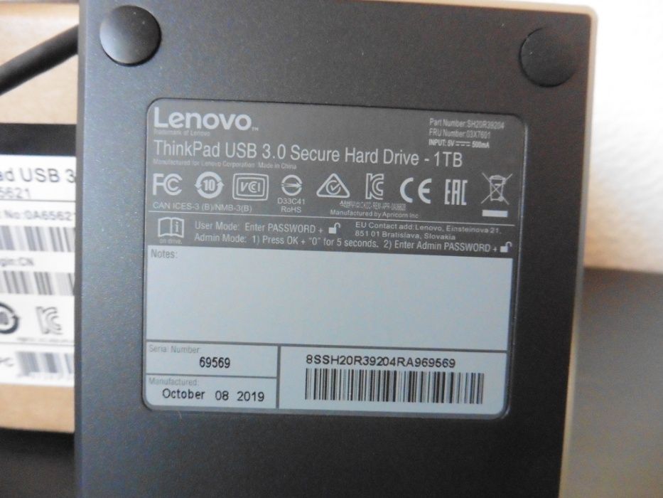 STOCK OFF - Lenovo ThinkPad Secure Hard Drive 3.0-1 Tb